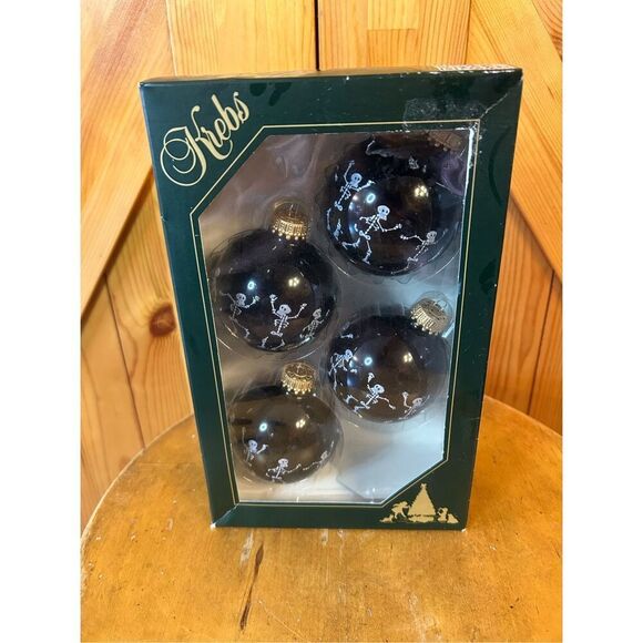 Krebs Halloween Dancing Skeletons Festive Spooky Fall Glass Ornaments (8956) - Picture 1 of 6